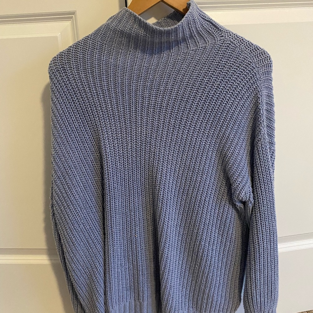 American Eagle Periwinkle Mock Neck Sweater